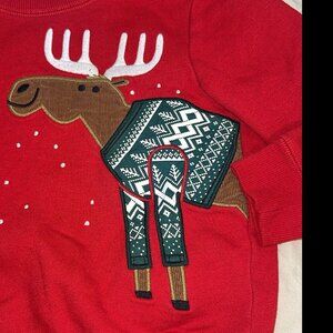 Jumping Beans Softest Fleece 2T Moose Pullover Sweater